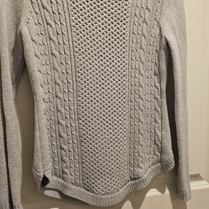 Charter Club Silver Wigh Gray Cable Knit Sweater